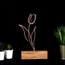 Hanah Home Kovová dekorácia Tulip 30 cm bronzová