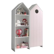 Bielo-svetloružová otvorená detská šatníková skriňa 115x171,5 cm CASAMI – Vipack