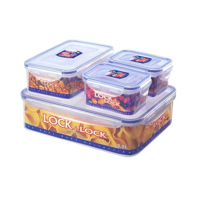 SADA 4x dóza LOCK 0,47/1/3,9 l modrá/čirá na potraviny