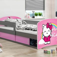 Interbeds LUKI Jednolôžková detská posteľ 80x160 Hnedá Hello Kids