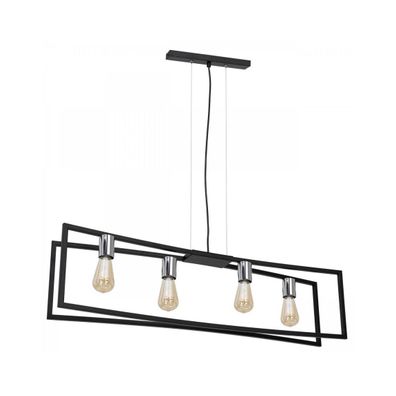 Luster na lanku TUNJA 4xE27/60W/230V čierna/chróm