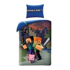 Bavlnené posteľné obliečky Minecraft - motív Noc prichádza - 100% bavlna - 70 x 90 cm + 140 x 200 cm
