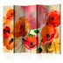 Paraván Velvet Poppies Dekorhome 135x172 cm (3-dielny)