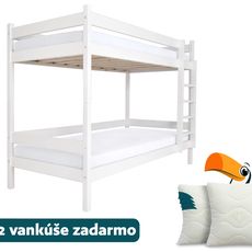 Wilsondo Poschodová posteľ s roštom Paulína 90x200 - biela