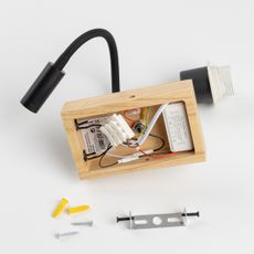 Brilagi - LED Nástenná lampa NUBILA WOOD 1xE27/25W/230V + LED/3W dub/červená