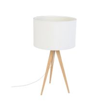 Biela stolová lampa Zuiver Tripod Wood