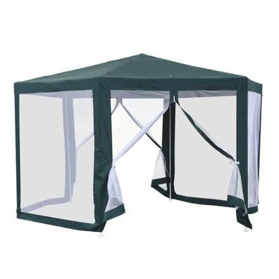 Kondela RINGE TYP Stanový altánok do záhrady, 3,9x2,5x3,9m, zelená/biela,1+6 bočných strán