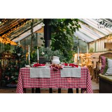 Ľanový obrus 140x350 cm Red Gingham – Linen Tales
