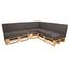 Golden Garden Paletové sedenie GG01 - Podsedáky a Vankúše 3ks × 120/80/15 + 3ks x 120cm/40cm 20/10cm + 1ks 60/40/ x 20/10 - tmav