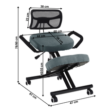 Ergonomická kľakačka, sivá/čierna, RUFUS
