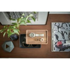 Čierny úložný box s vekom 18.5x12.5x7 cm Rin – YAMAZAKI