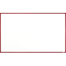 Biela magnetická popisovacia tabuľa s keramickým povrchom boardOK, 2000 x 1200 mm, červený rám
