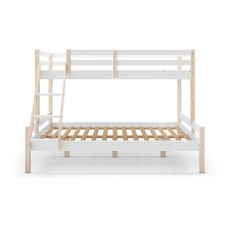 Biela poschodová detská posteľ z borovicového dreva 90x190/140x190 cm Livia – Marckeric