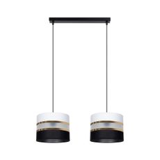 Luster na lanku CORAL 2xE27/60W/230V čiernobiela