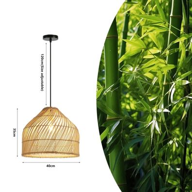Immax 08264L - Luster na lanku PELO 1xE27/40W/230V pr. 40 cm ratan