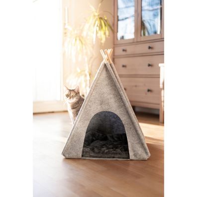 Svetlosivý teepee stan pre domácich maznáčikov Wenko