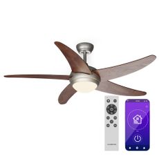 Klarstein Bolero 2 v 1 Smart, stropný ventilátor, O 132 cm, svetlo 55 W, diaľkové ovládanie, ovládanie cez aplikáciu, 2 smery chodu