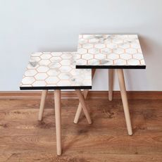 Odkladací stolík 2SHP White, 2 ks