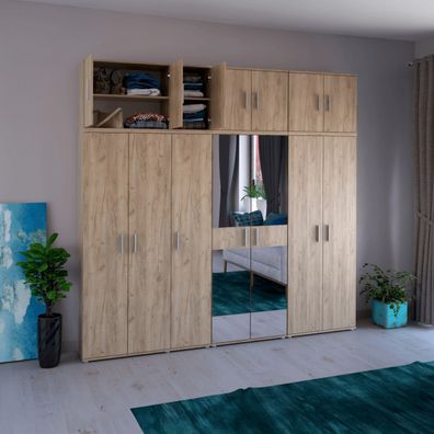 KONDELA Servo Typ 6 dvojdverová šatníková skriňa dub artisan