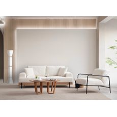 Minimalistická trojmiestna pohovka Eti 220 x 98 cm, biela