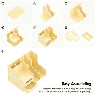 DIY organizér na dokumenty a písacie potreby s 2 zásuvkami svetlé drevo B21 Svetlé drevo