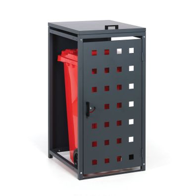 Prístrešok na popolnicu do objemu 120 l, 114 x 57 x 62,3 cm, prístavný, sivá