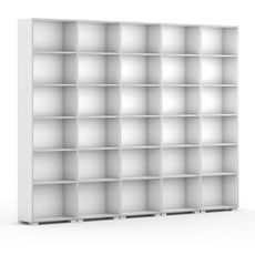 Knižnica SILVER LINE, 5 stĺpcov, 2230 x 3000 x 400 mm, biela