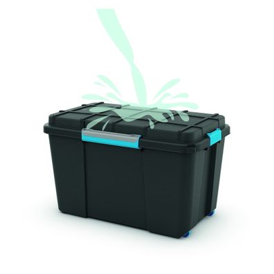 Čierny plastový úložný box s vekom 73,5x44,5x46 cm Scuba Box – KIS