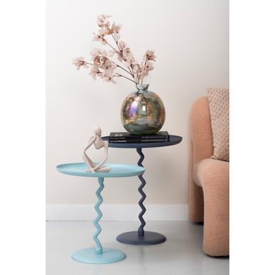 Kovový okrúhly odkladací stolík ø 40 cm Zig Zag – Leitmotiv