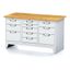 Dielenský stôl MECHANIC I, 1x 5 zásuvkový box a 2x 3 zásuvkový box na náradie, 11 zásuviek, 1500x685x880 mm, sivé dvere