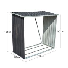NABBI Woodstore prístrešok na drevo 83x163x154 cm sivá