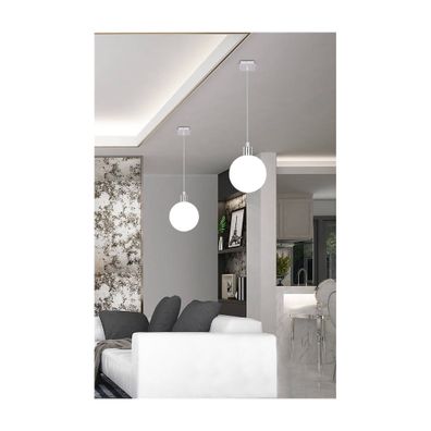 Závesné svietidlo v striebornej farbe so skleneným tienidlom ø 15 cm Oden - Candellux Lighting