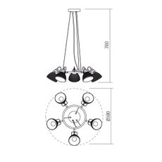 Redo 01-1451 - Luster na lanku RIDGE 5xE27/60W/230V