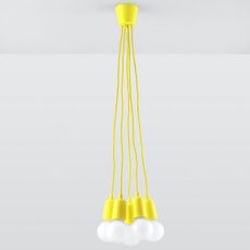 Luster na lanku DIEGO 5xE27/60W/230V žltá