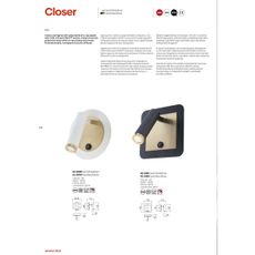 Redo 01-3090 - LED Nástenné bodové svietidlo CLOSER LED/6W/230V čierna