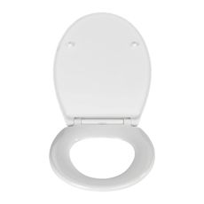 Biele WC sedadlo s jednoduchým zatváraním Wenko Samos, 44,5 x 37,5 cm