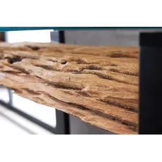 Konzola BARRACUDA 150 cm z recyklovaného teakového dreva s doskou z tvrdeného skla