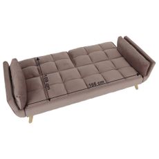 KONDELA Kaprera New rozkladacia pohovka staroružová (Velvet) / buk