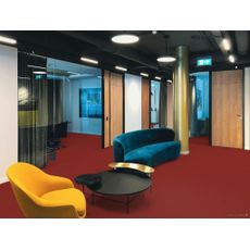 ITC , Metrážny koberec e-blitz 10, na mieru, šíře 4m, červená, ab (mriežka), chodba / predsieň