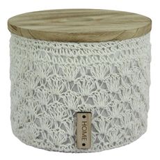Háčkovaný okrúhly košík d.pr.26,5cm v22cm