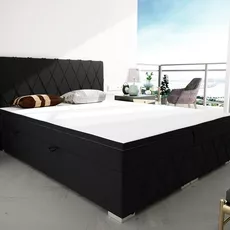 Posteľ Boxspring Royal bez úložného priestoru, 200x180, čierna (Mono 248)