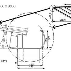 Hliníková pergola 400 cm antracit / polykarbonát Dekorhome 300 cm