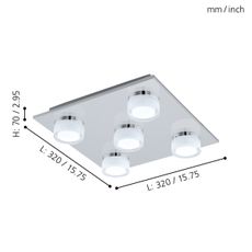 Eglo 96544- LED Stmievateľné kúpeľňové stropné svietidlo ROMENDO 5xLED/5,4W/ IP44