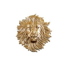 Estila Štýlová art deco nástenná dekorácia Lion z kovu v zlatej farbe v podobe leva 34 cm
