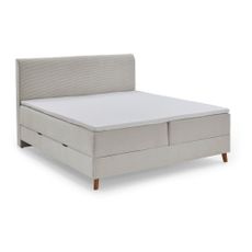 Béžová boxspring posteľ s úložným priestorom 180x200 cm Memphis - Meise Möbel