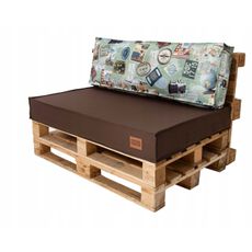 Golden Garden Paletové sedenie GG45 podsedák a vankúš 120cm x 80cm x 15cm tmavo hnedá vzor
