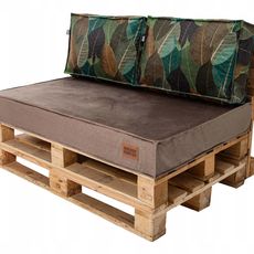 Golden Garden Paletové sedenie GG40 podsedák a vankúš 120cm x 80cm x 15cm slabo hnedá vzor kvety