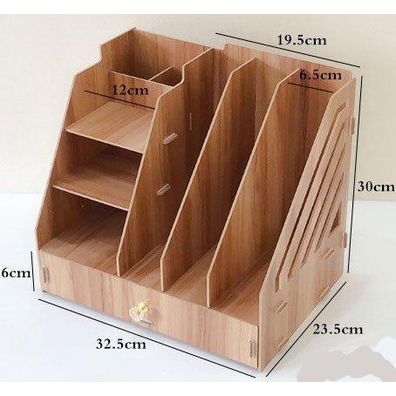 Multifunkčný DIY stojan s A4 priehradkami a širokou zásuvkou D207 čierny