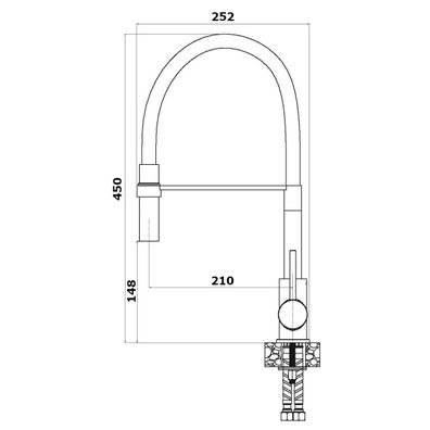 ALVEUS 1129024 - Drezová batéria s flexibilným ramienkom ELIA 45 cm chróm/čierna