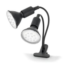 Flexibilná stolná lampa s klipom PLANTY 2xE27/30W/230V čierna